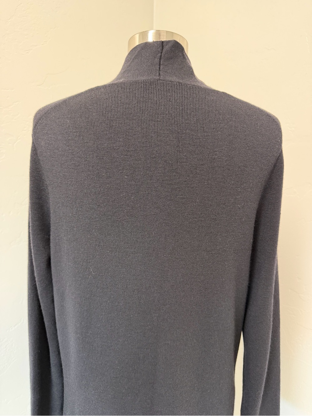Eileen Fisher Black Wool Long Open-Front Long Sleeve Cardigan Size M - Picture 8 of 11